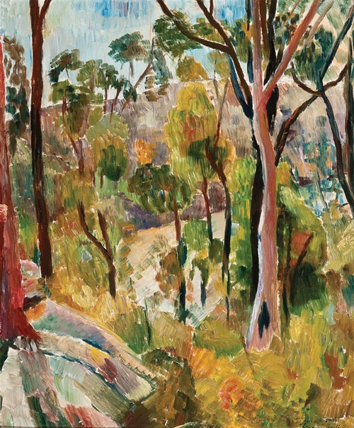 Bush in the National Reserve, oil on board, c1950
